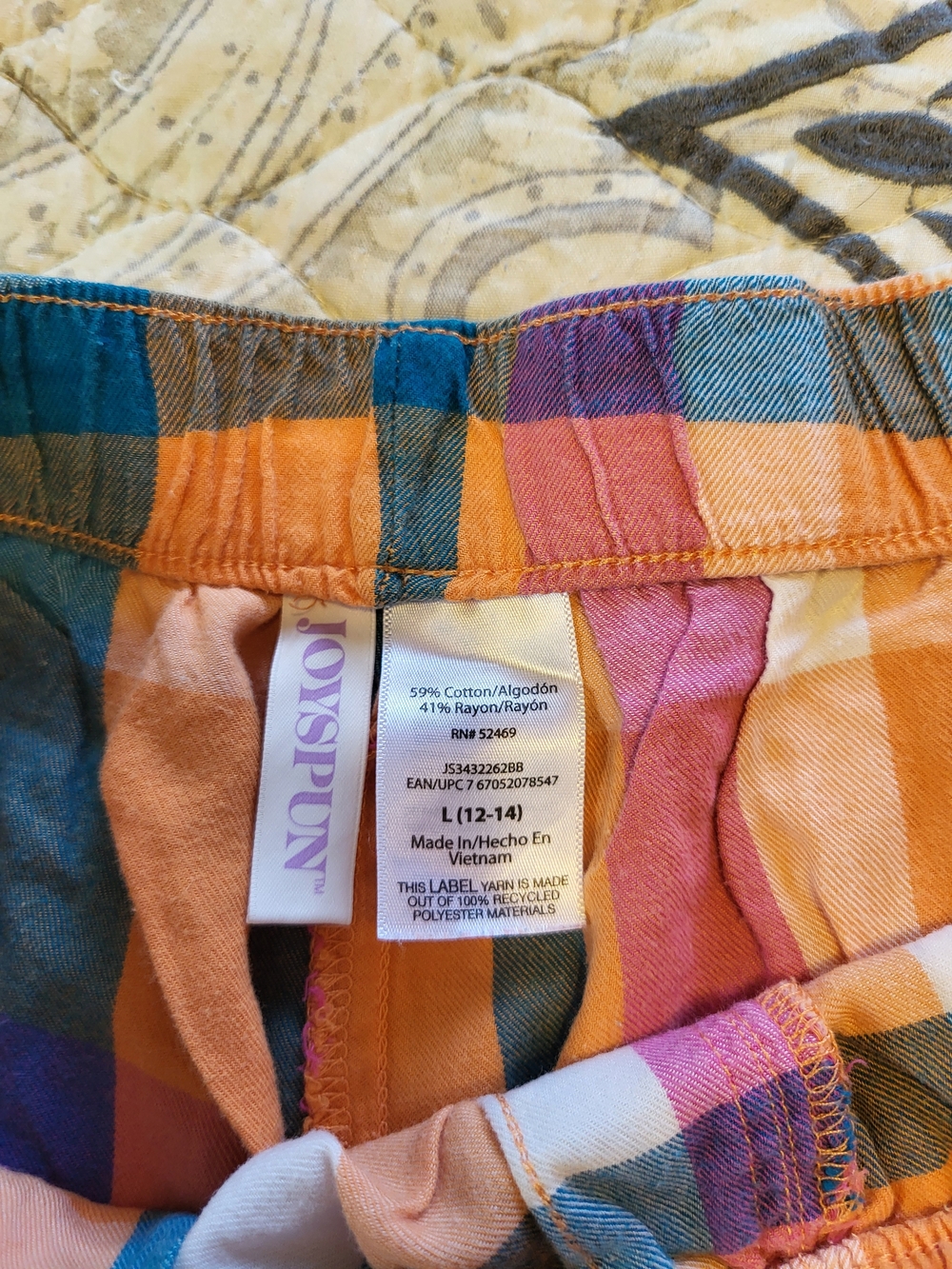 Cotton Plaid & Striped Sleep Shorts - Pink, Green, Orange - Picture 11 of 11